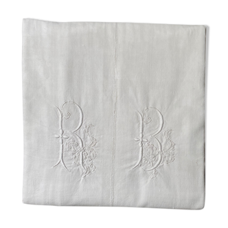 Old sheet with monogram