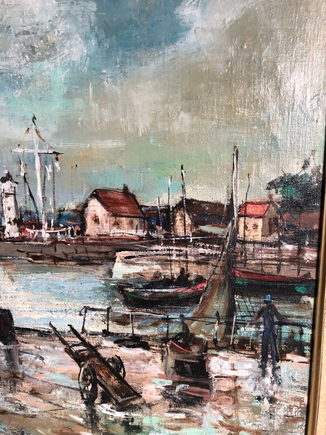 Oil painting port of Honfleur