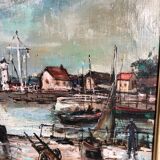 Tableau à l’huile port d’Honfleur