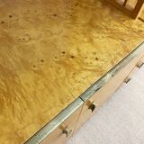 Gianluigi Gorgoni Display Unit 1970s  Fratelli Turi Bookshelf Glass Brass Briar Burl rizzo