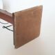 Leather lamp, saddle-stitched, 1960s vintage France.