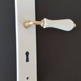 A handle and a Limoges porcelain handle and plate