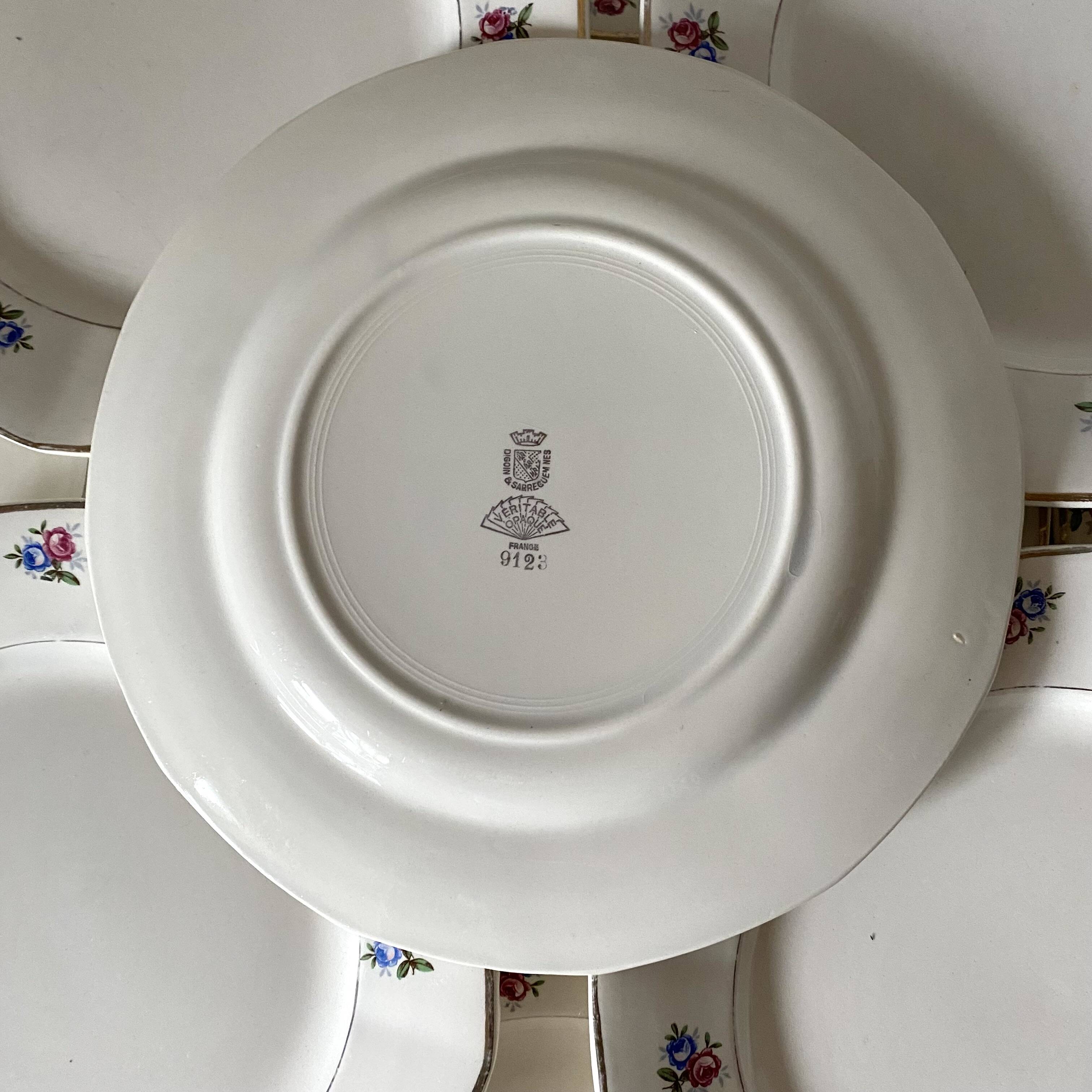 Digoin Sarreguemines dinner plates, floral