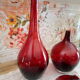Lot of 3 vintage vases in burgundy red glass 3 sizes