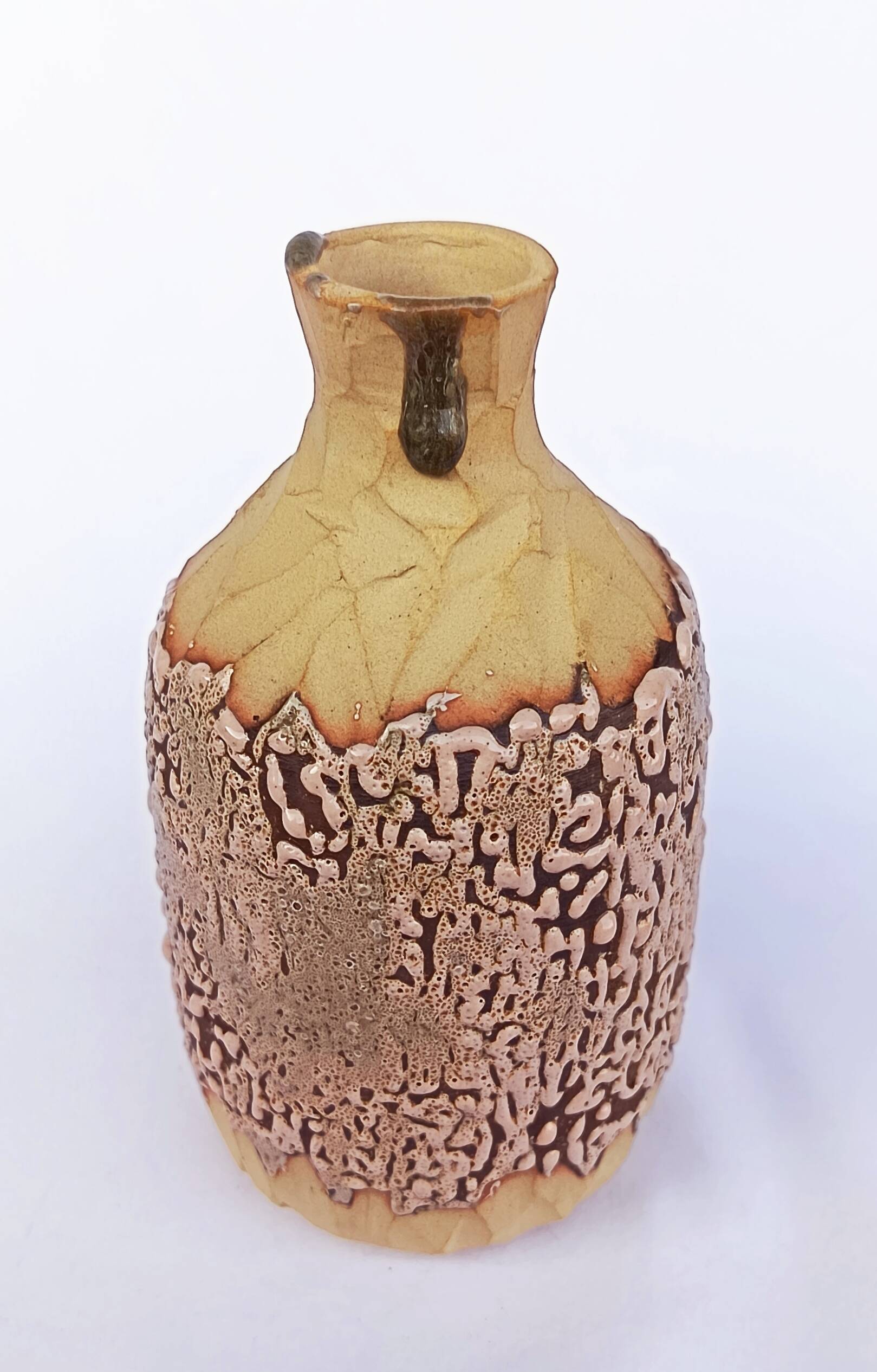Glazed stoneware single-stem vase, handmade ceramic