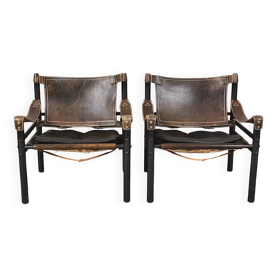 Paire de fauteuils Sirocco d'Arne Norell Suède années 60