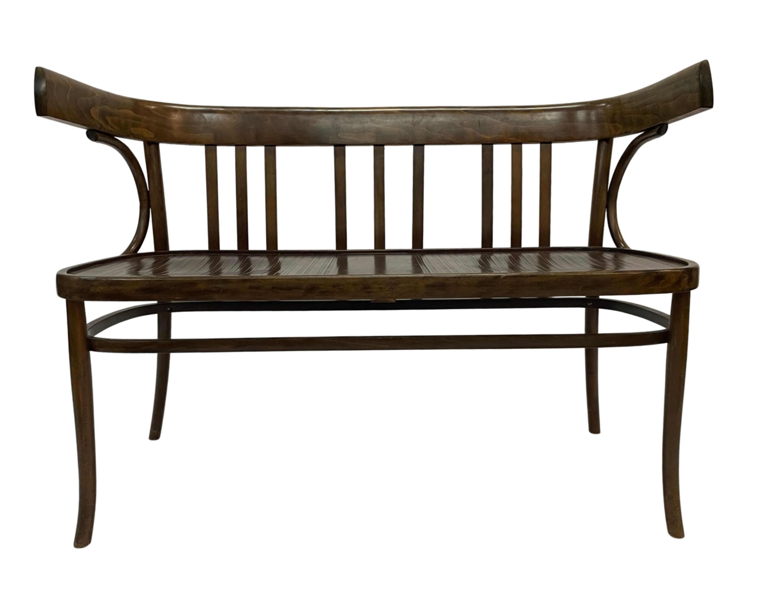 Vintage sofa in beech, 60s design wooden bench