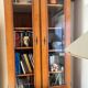 Showcase library in solid wood with two sections
