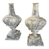 Paire de pied de lampe en marbre