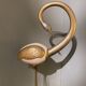 Decorative bird, ostrich egg and gold metal, 1970