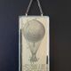 Old illustration "Spherical balloon"/ Hot air balloon, inserted under mirror. Cabinet of curiosity.