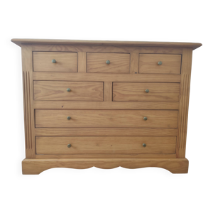 Commode 7 tiroirs en - pin massif