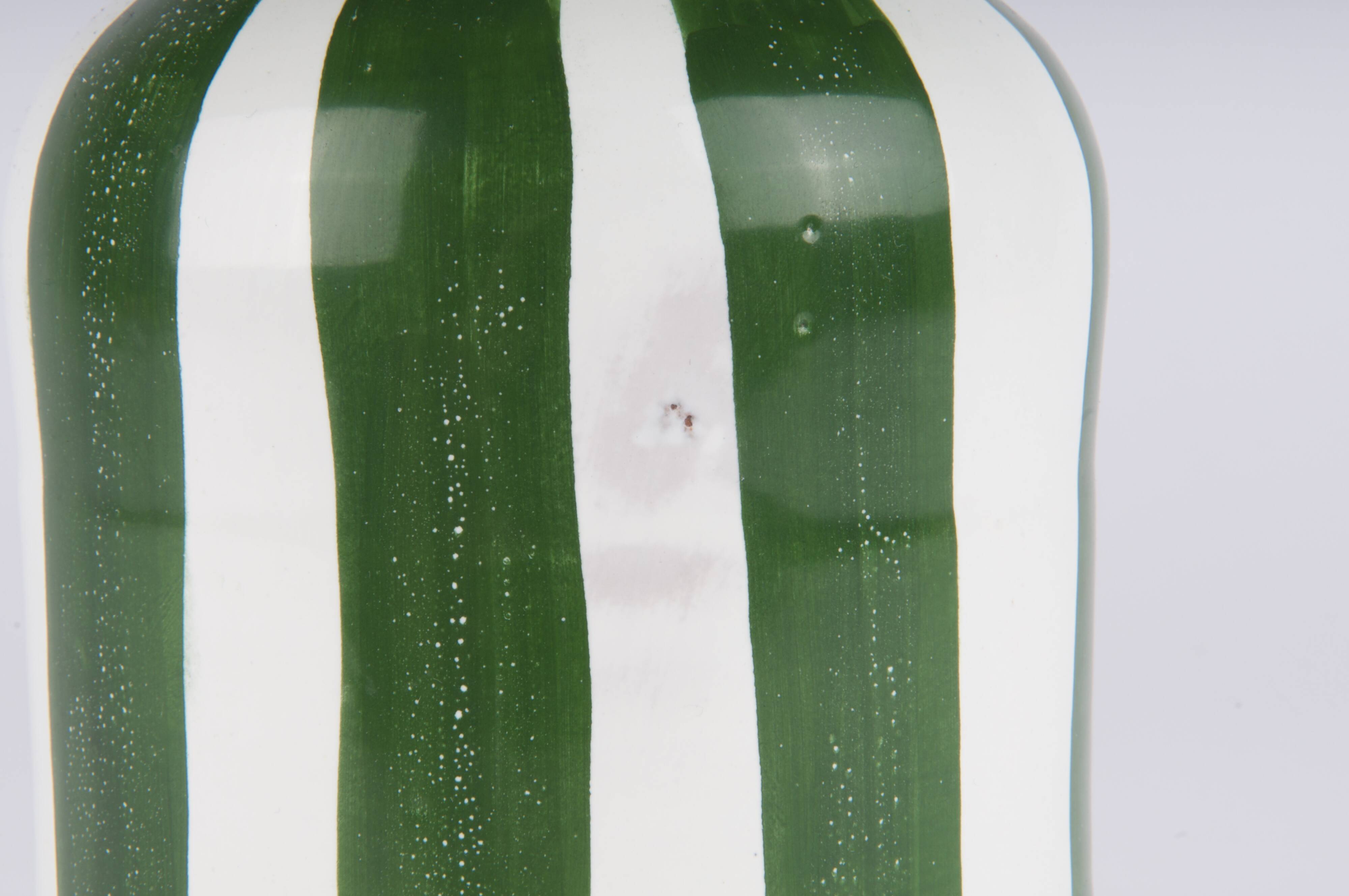 Handcrafted soliflore vase in streaked ceramic with large stripes