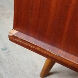 Sideboard with compass feet in wood and formica