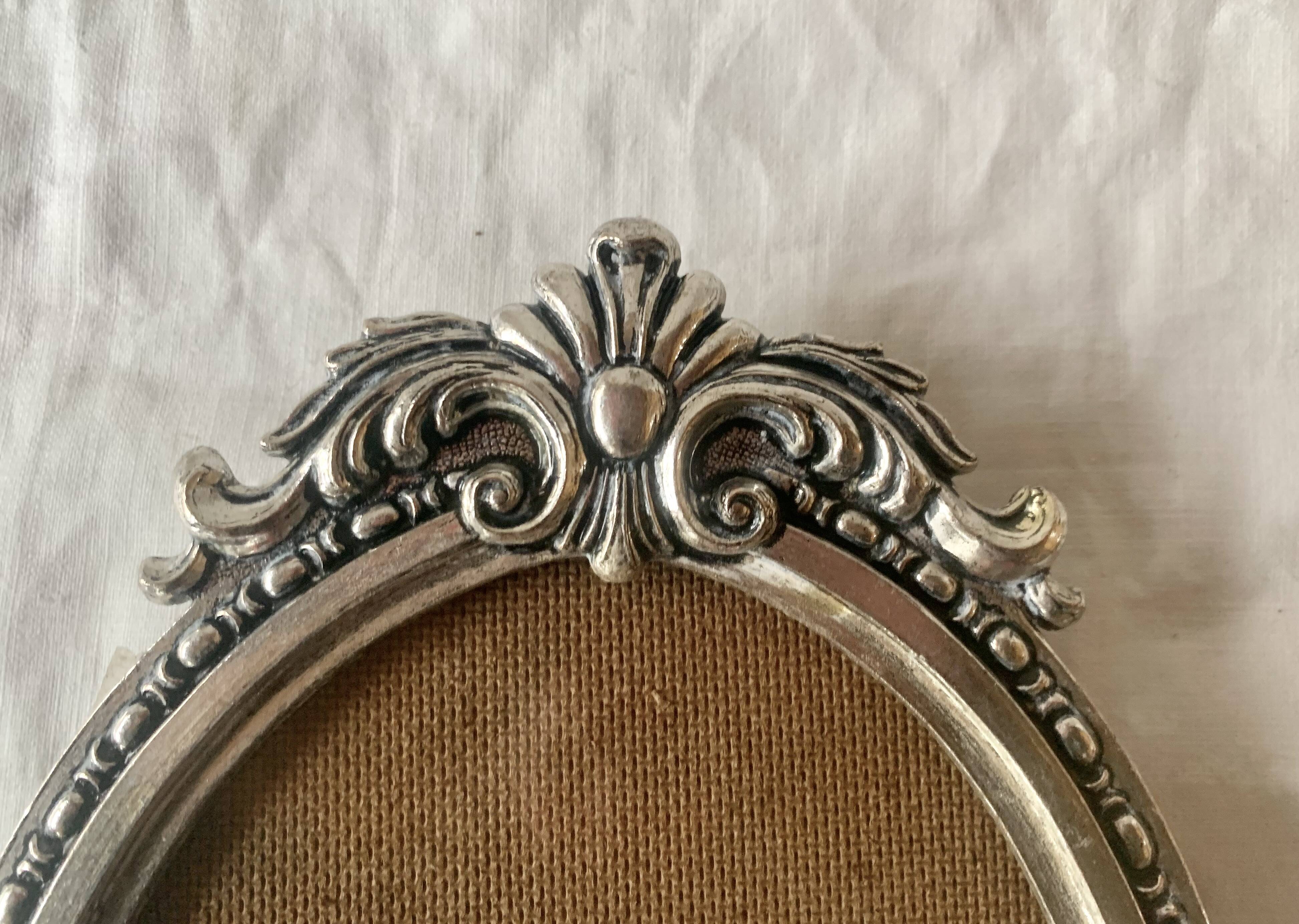 Pair of vintage silver metal frames