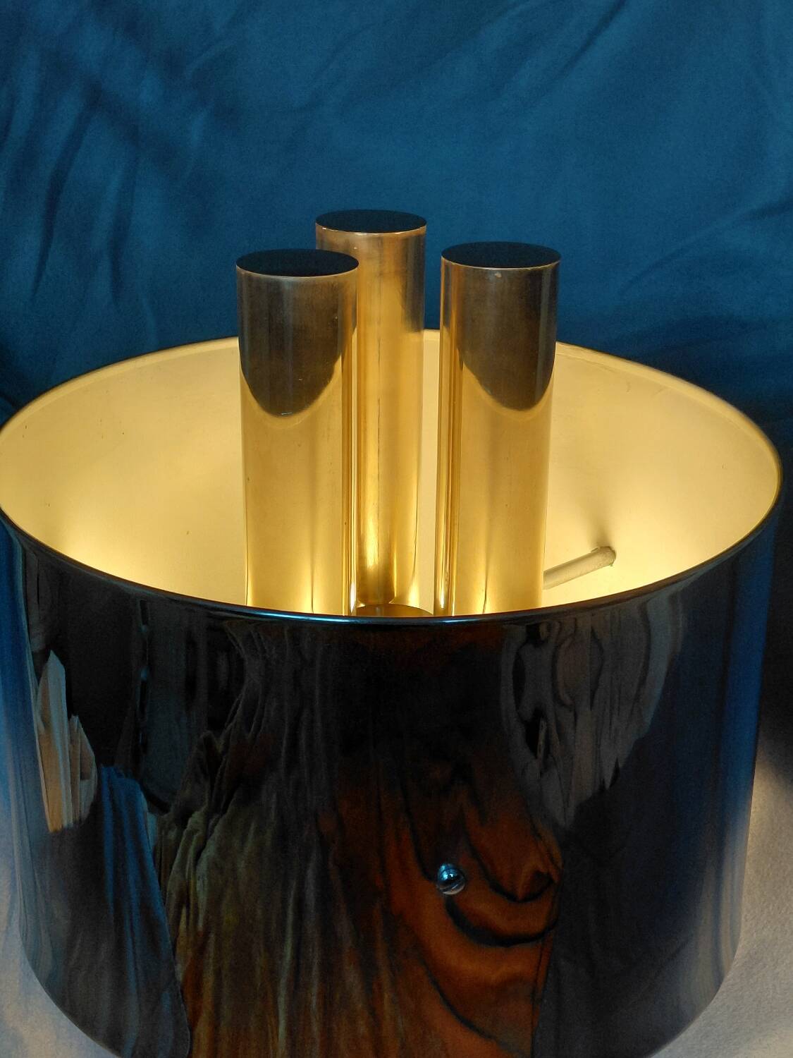 Vintage 1970s metal tubular lamp