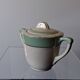 Old mint green sugar bowl from Moulin des Loups, model "Gondé", in good condition.