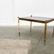 Mid-century German Hollywood neoclassical brass and glass side table from the 1950s.