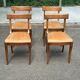 4 chaises de salle à manger en velours et bois massif, époque XIXème