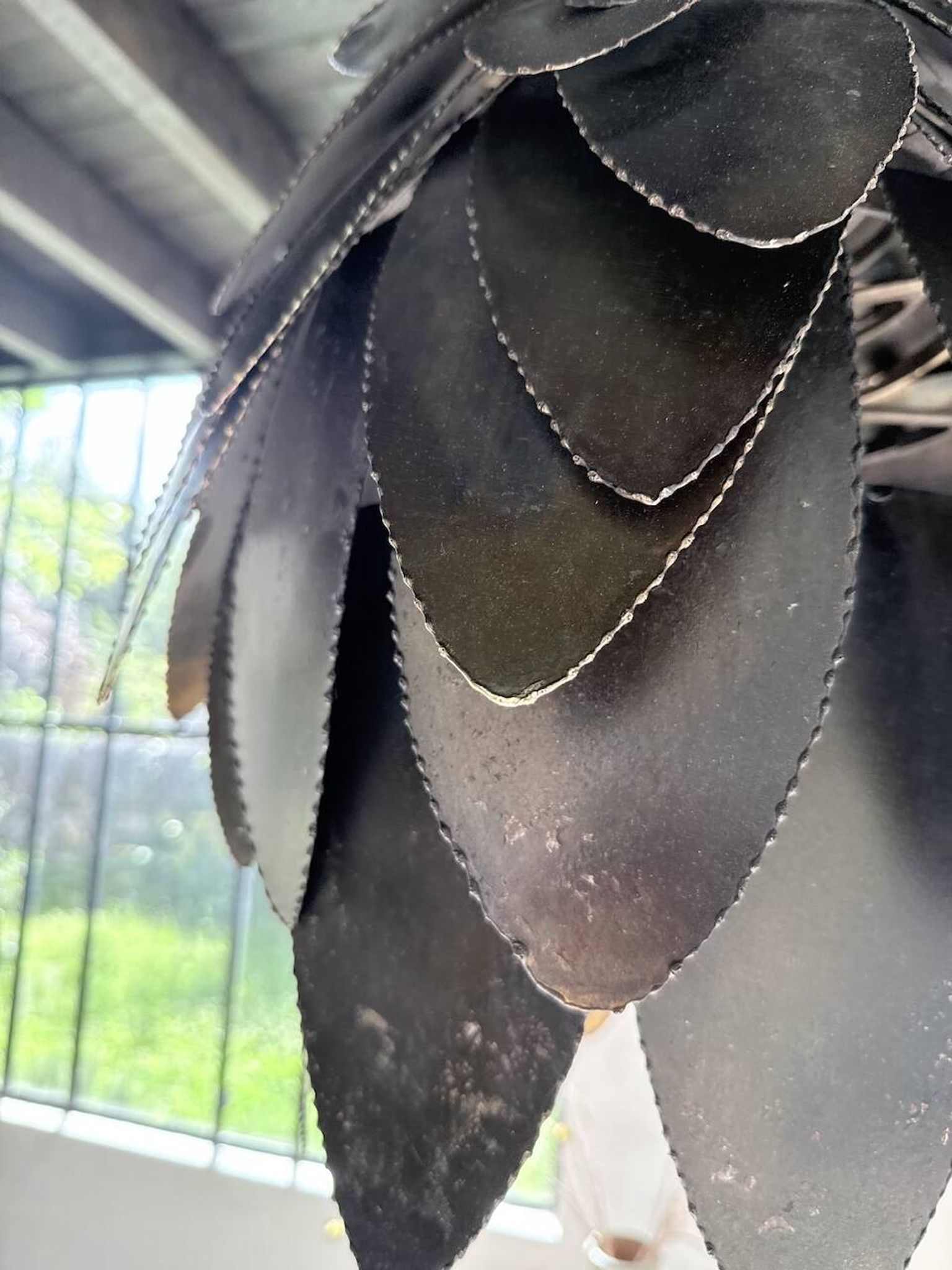 Brutalist suspension Jansen metal welded flower