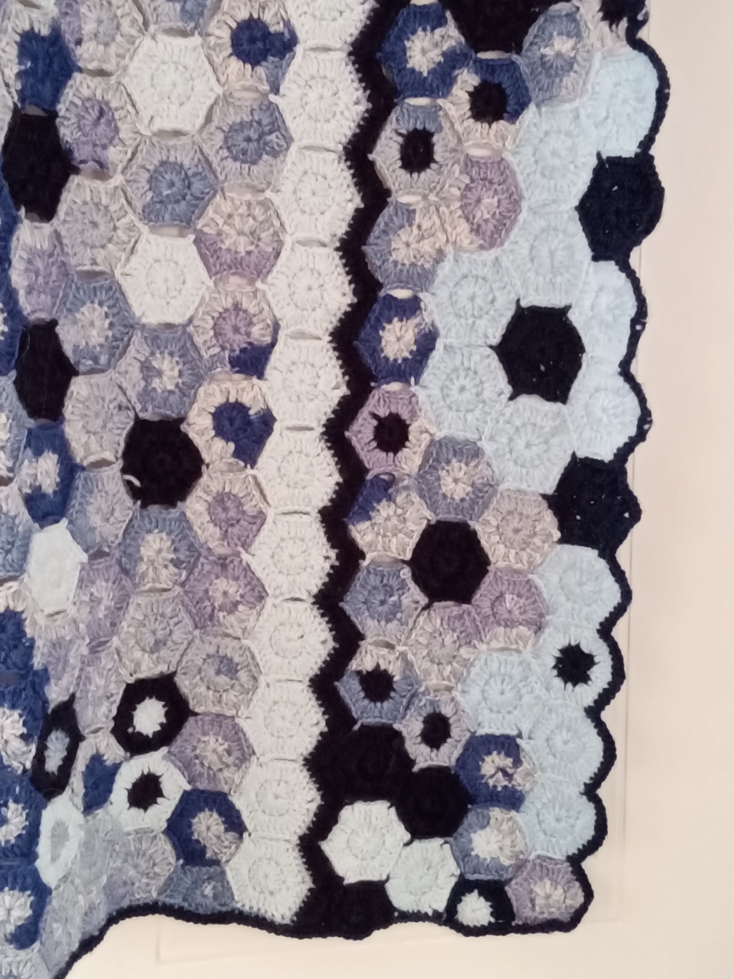 Vintage rugs, patchwork of crocheted patterns, handmade