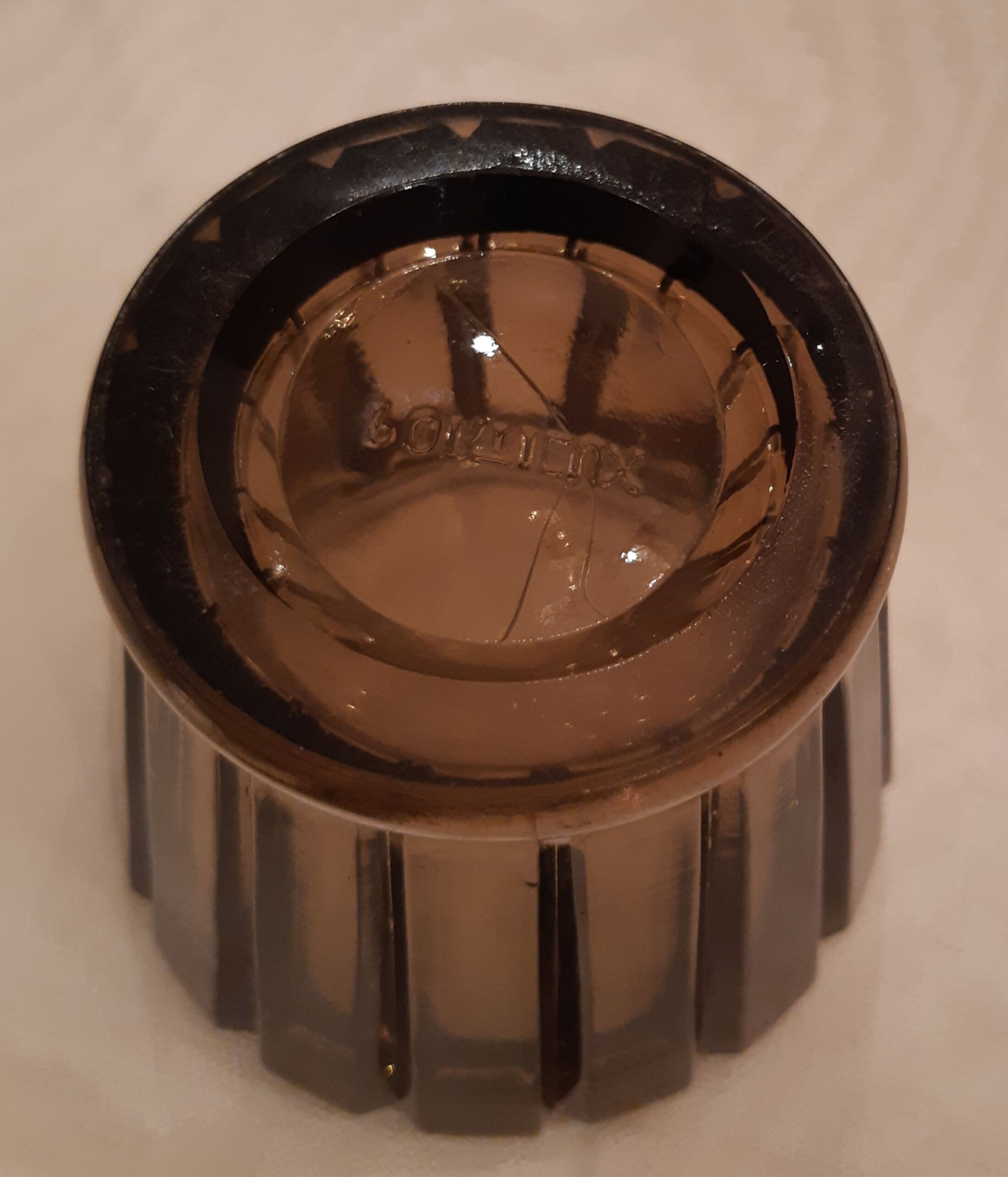 Carafe, glass and pot Portieux in smoked glass and silver art deco