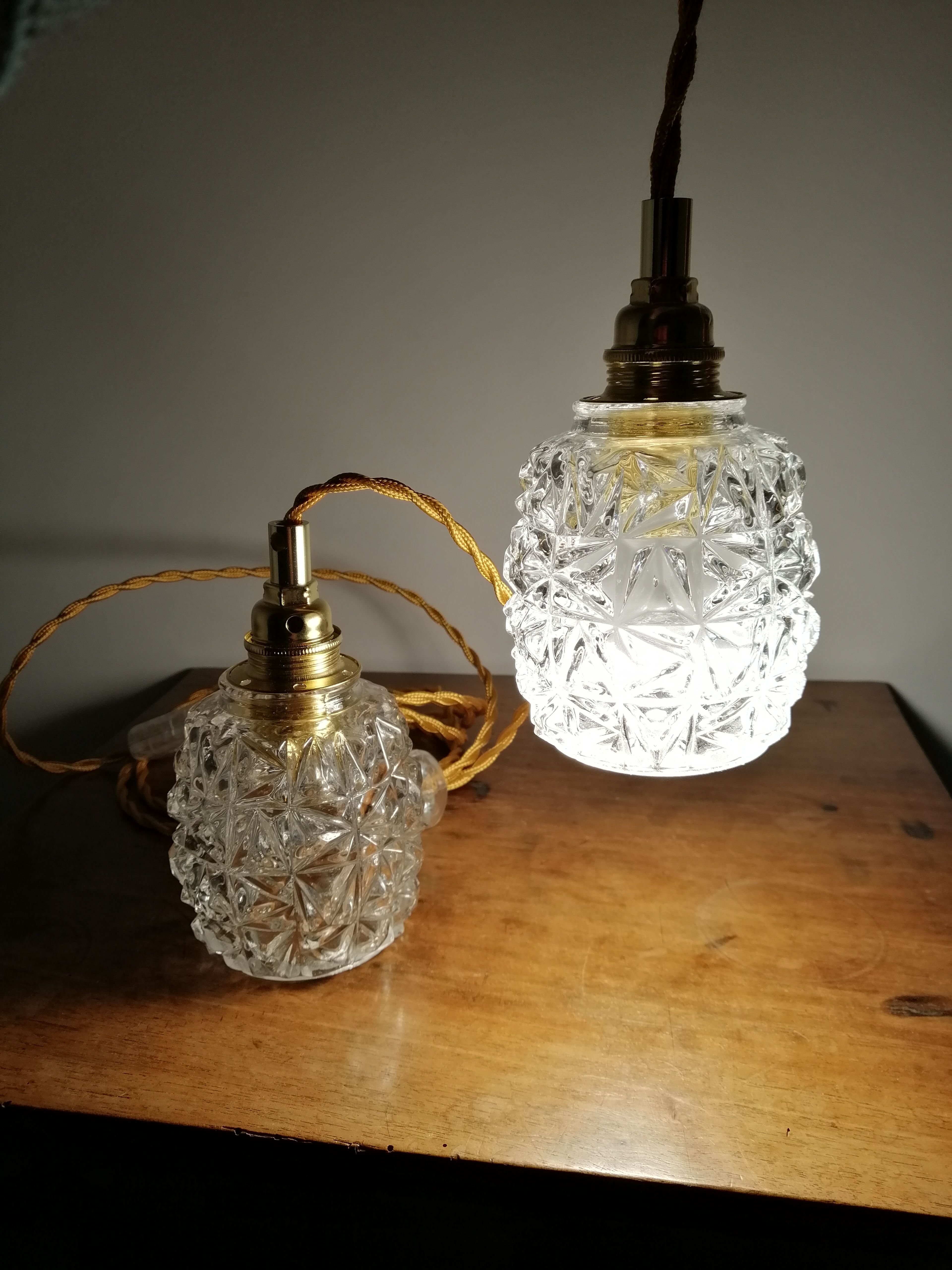 Pair of vintage hanging lamps