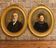 Pair of oval portraits – Napoleonic III period – Oil on panel – Signed La