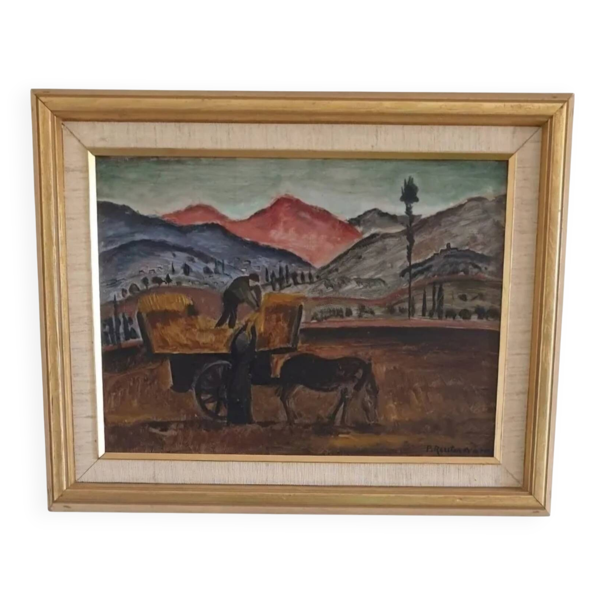 Oil Painting Patrik Reutersvärd / Landscape / Countryside / Horse