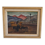 Oil Painting Patrik Reutersvärd / Landscape / Countryside / Horse