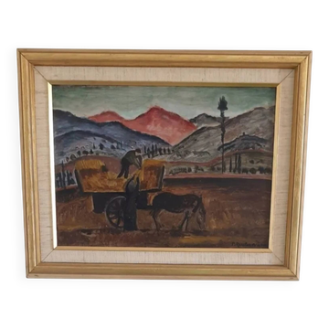 Oil Painting Patrik Reutersvärd / Landscape / Countryside / Horse