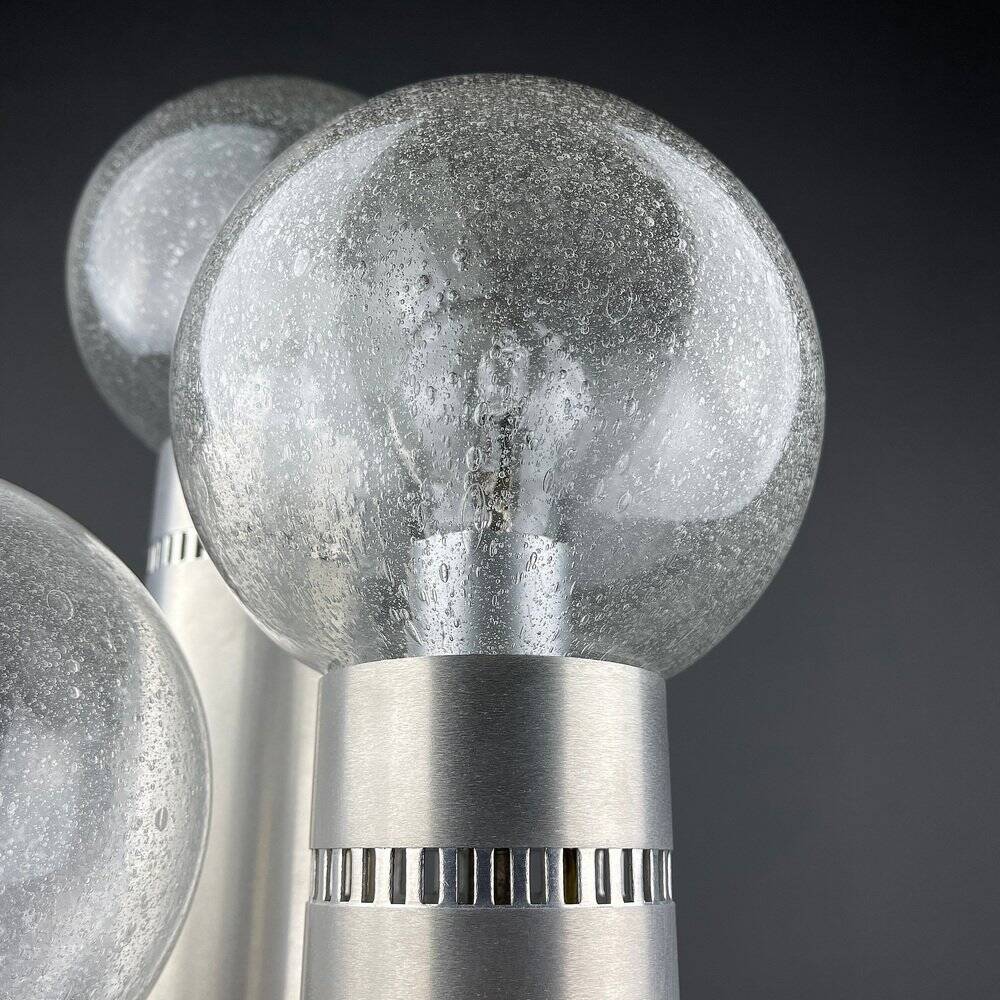 Brushed aluminium floor lamp, Italy, 1970s