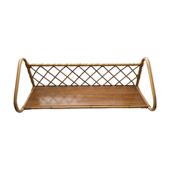 Wall shelf or to be installed in vintage rattan 1960s restored