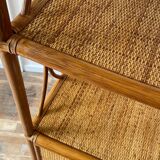 VINTAGE Bamboo Wicker Shelf