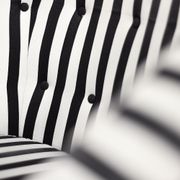 Mid-century modern Scandinavian rounded armchairs with black and white stripes, 1960s.