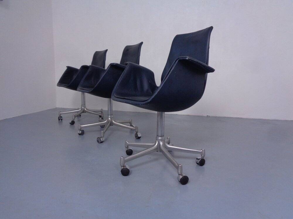 Model 6727 Bird Chairs by Preben Fabricius & Jørgen Kastholm for Kill International, 1960s, Set of 3