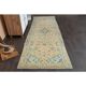 Vintage Turkish Oushak Handmade Wool Cotton Orange Runner Rug 104x310