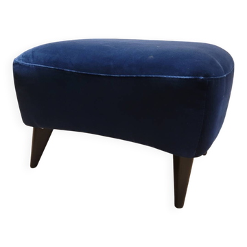 Blue velvet stool.