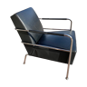 Cinema armchair Lammhults edition in black leather and chrome