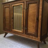 Doll cabinet 3 wooden doors with mirror