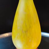 Curved vase made of glass paste