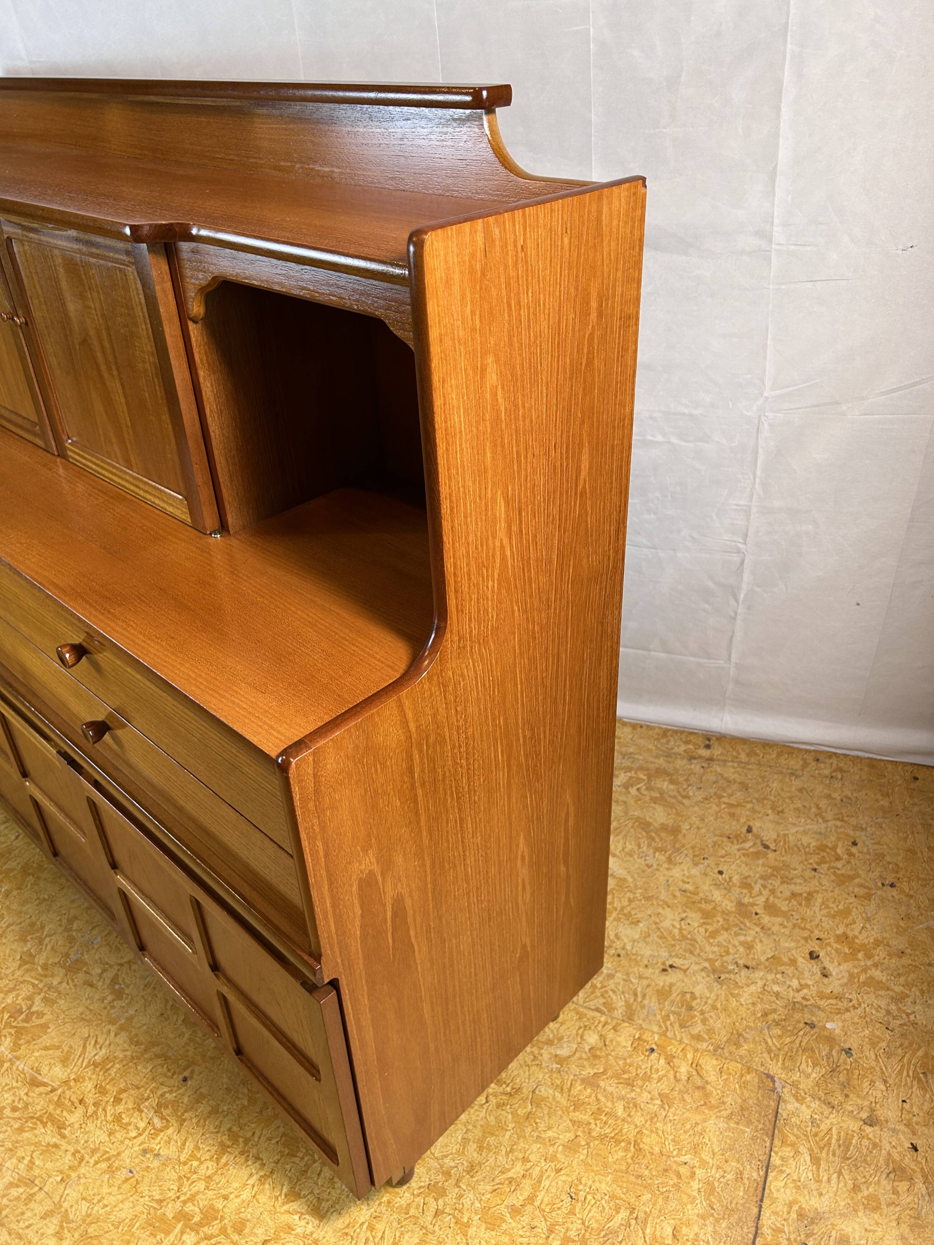 Mid-Century Retro Vintage Teak Highboard by Nathan 1960–1970  Exceptionally