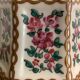 20th century polychrome porcelain inkwell floral decoration