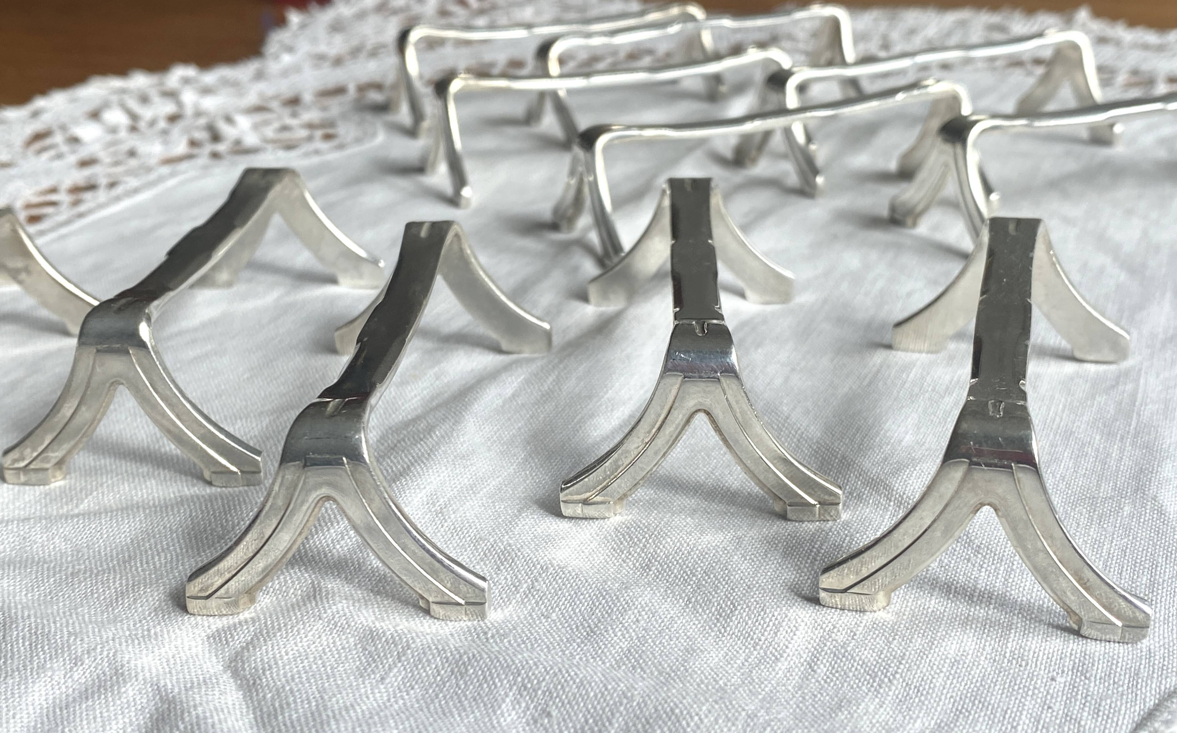 Ercuis - Set of 12 silver-plated knife rests in Art Deco style