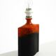 Unique 1960s ceramic table lamp in red and black by Kaiser Leuchten