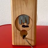 Vintage pine wall lamp with opaline globe