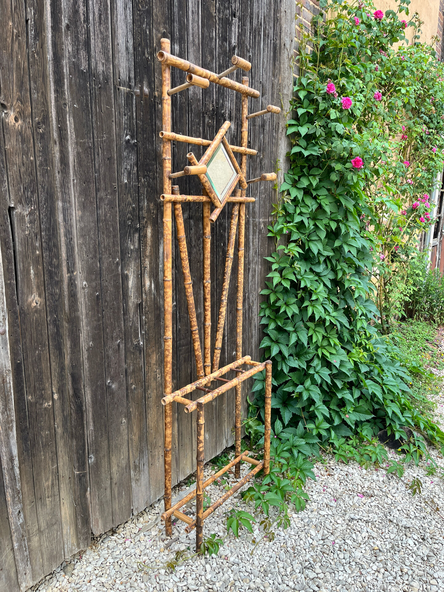 Vintage bamboo coat rack