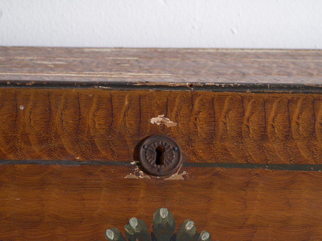 Swedish drop-leaf desk, antique – Scandinavian folk furniture – year 1783