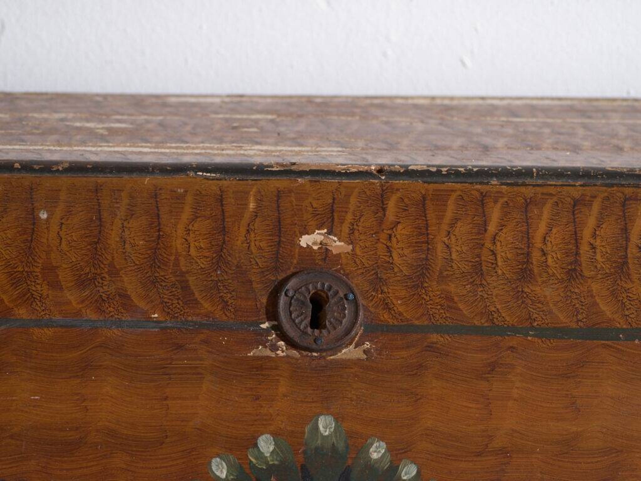 Swedish drop-leaf desk, antique – Scandinavian folk furniture – year 1783