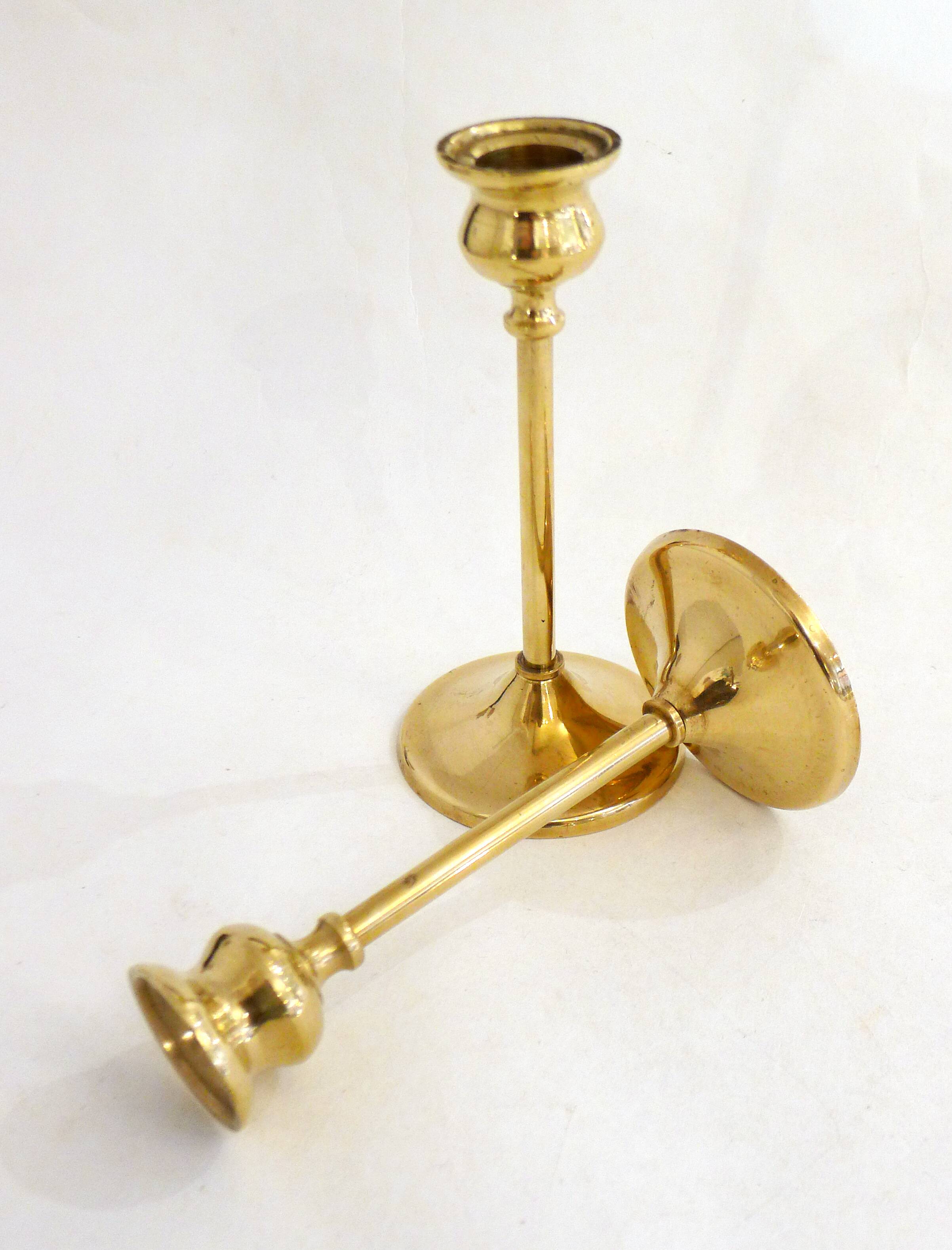 Pair of brass candlesticks
